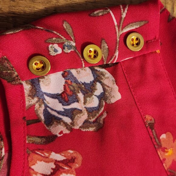 J for Justify Women's Pink Floral Sleeveless Blouse Size XL - Picture 4 of 13